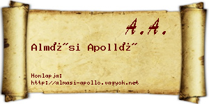 Almási Apolló névjegykártya